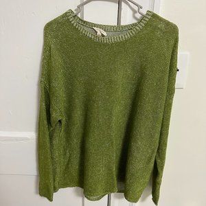 Eileen Fisher Green Linen Sweater
